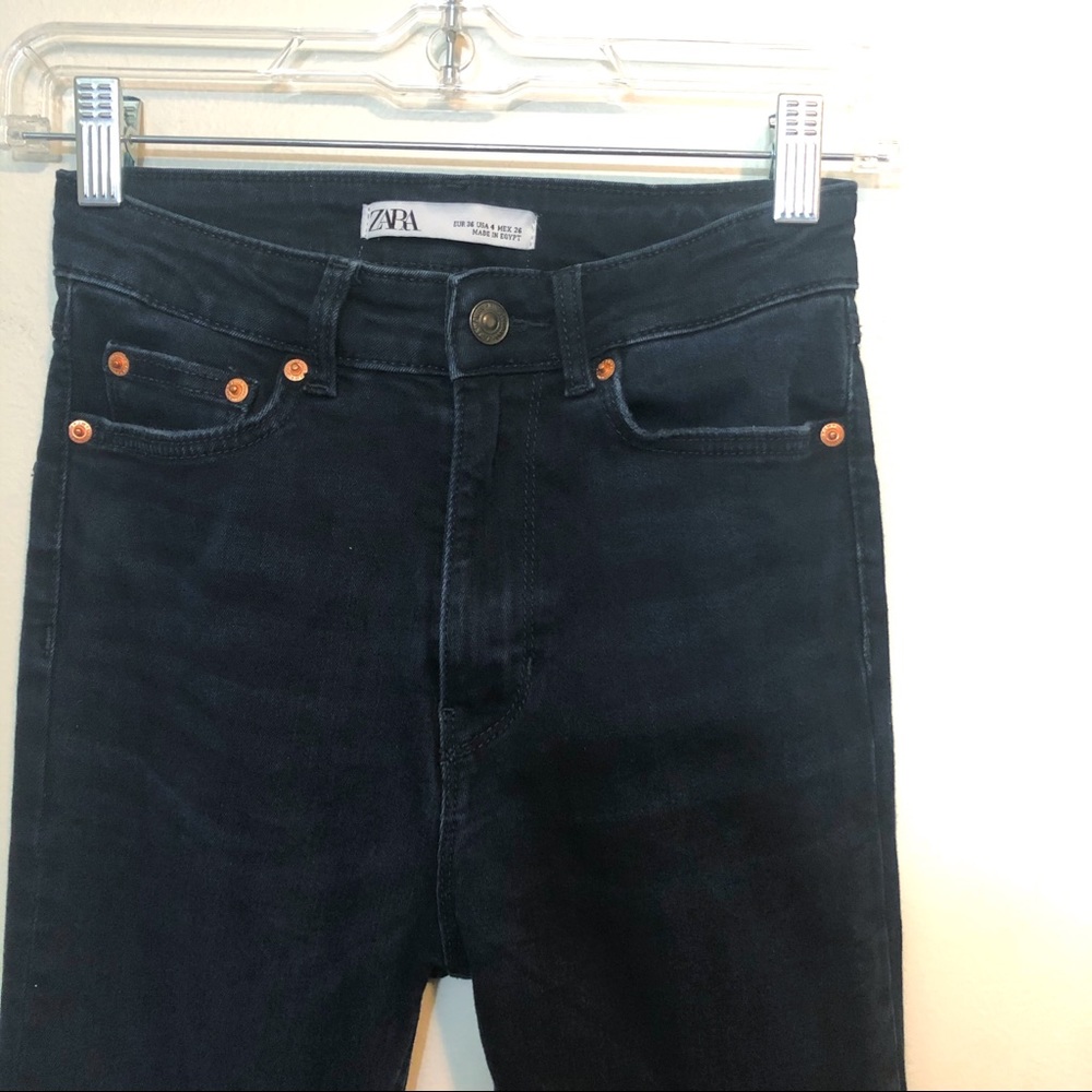 Zara 4 High Rise Super skinny dark blue jeans - Picture 3 of 6